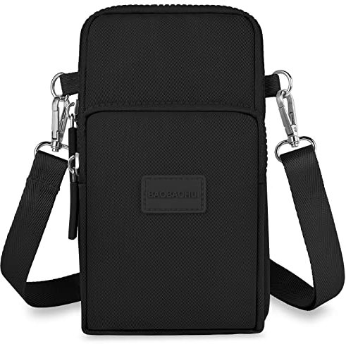 Aucuu Bolsos Cruzados Pequeños de Mujer, para Teléfono Celular, Monedero de Hombro o el Brazo, para Viaje, Negro