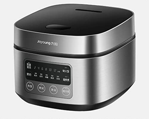 NIBHZ Fornello di Riso a Vapore 3L Multi Cooker Mini cuociriso Antiaderente Farina d'avena Mantieni Caldo Display a LED, Metallo,Silver gray-3L