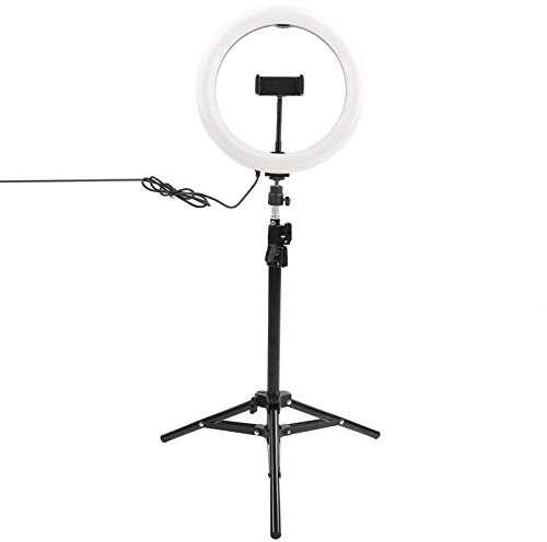 Ensemble Eclairage Annulaire à LED 10 Pouces, Anneau Lumineux Selfie 3200-6500k Intensité Variable avec Support et Clip de Téléphone pour Vlogging, Maquillage, Diffusion en Direct