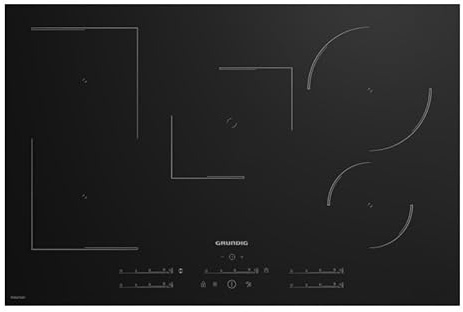 Placa de cocción grundig GIEI827577PN 80 cm de inducción 5 fuegos 1 zona Flexizone 9 niveles de cocción negro (reacondicionado)