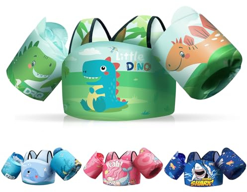 DRQ Toddler Swim Vest, Toddler Floaties for 22-66lbs Kids, Puddle Jumper Kids Life Jacket with Shoulder Harness Arm Wings for Girls Boys 2 3 4 5 6 Years Old