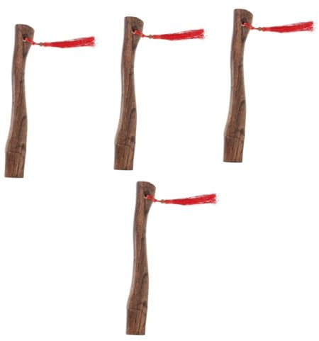 Angoily 4 Stück Axtstiel aus massivem Holz Camping Werkzeug Beil Axtgriffe Axtstiel tauschen Holzstiel für draussen Zubehör Karbonisiertes Holz Faustkeil hölzern