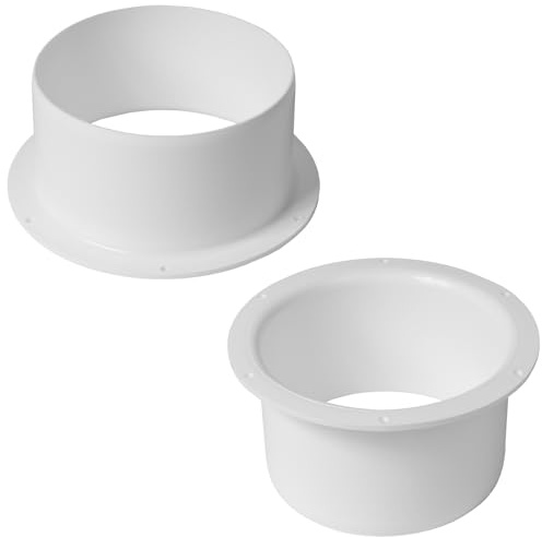 Repa Market 2er-Pack Wandflansch 125mm Rohrverbinder Flansch - Kunststoff Gerade Rohrflansch für Lüftungsrohr, Heizung, Kühlung Lüftungssystem - HVAC Kanalverbinder Platte für Klimaanlage