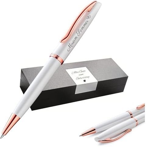 Pelikan Jazz® Noble Elegance K36 Kugelschreiber mit Gravur Geschenk - einzigartige Stifte mit Namen - personalisierte Geschenke - Kugelschreiber personalisiert (Perlmutt Weiß)