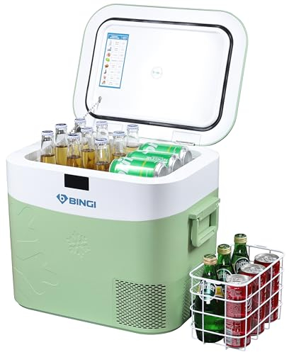 BINGI Nevera Portátil Eléctrica 22L,Nevera y Congelador Compresor Portátil,Refrigerador de Coche 12V/24V,mini frigorífico CA 220v Para Hogar,Conducción,Camping,Viajes,Barco,-18ºC a +15ºC