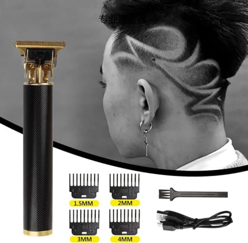 Tondeuse à cheveux professionnelle sans fil, tondeuse à barbe rechargeable avec 4 peignes, kit de soins capillaires pour homme
