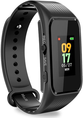 Volorful 128GB Tragbarer Diktiergerät, 1536-32Kbps Klare Aufnahme und DSP Rauschunterdrückung, 8H Aufnahmegerät mit Sprachaktivierung Schreibfunktion und Passwort für Vorträge, Meetings, Interviews