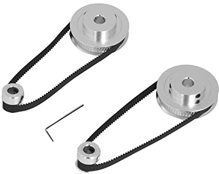OVAQUIXI Timing-Riemenscheiben-Set mit 20 und 60 Zähnen, Aluminium-Synchronrad mit 280mm Länge und 6mm Breite, für 3D-Drucker 8mm Bohrung