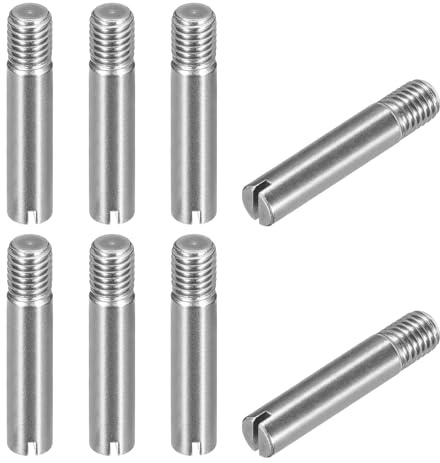 QUARKZMAN 8 Stück M10 x 50mm geschlitzt männlich gerade Gewindestifte, Spannstift Sortiment Zylindrischer Stift aus 304 Edelstahl, Gewindedübel für Möbel Schränke Vitrine Kleiderschrank