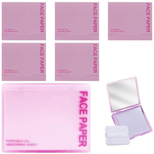 Bettinay 600 PCS Blotting Paper for Oily Skin with Facial Blotting Sheet Mirror Case, Oil Absorbing Sheets for Face