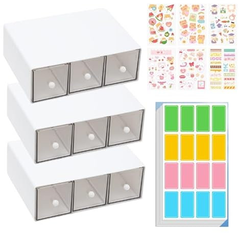 SITAKEGS 3 packs Organisateur Sachets de thé en Plastique, Empilables Boîte à thé avec 3 Tiroirs Conteneur de Stockage pour Sachets de thé Sucre Dosettes Café, Porte-paquets Organiseur Cuisine Boîte