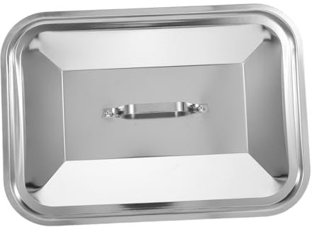 PRETYZOOM Tapa De Acero Inoxidable Para Bandeja De Hornear Rectangular Con Asa Protector Contra Salpicaduras Para Uso Doméstico y Barbacoas Para Parrillas y Picnics