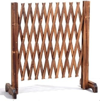 ABBNIA Panneau de clôture en Bois pour décoration de Jardin extérieur Garde-Corps télescopique avec Conception de Grille Idéal pour clôture et Treillis de pl