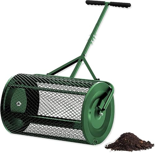 Kompoststreuer Torfmoosstreuer, Leichter Metallgitter-miststreuer Mit Verstellbarem T-förmigem Griff Zum Pflanzen Und Säen, Düngerstreuer Für Rasen Und Garten