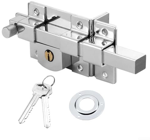 Serratura di sicurezza in stile vintage, resistente, in ferro, con 2 chiavi, per porta esterna, porta in legno, cancello da giardino, porta in metallo, 185 x 67 mm, resistente alla ruggine, antifurto