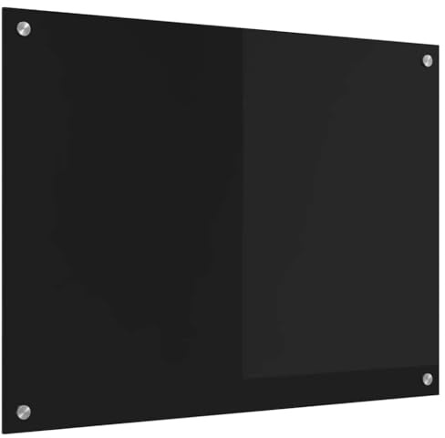vidaXL Köksskydd Svart 80 x 60 cm härdat glas