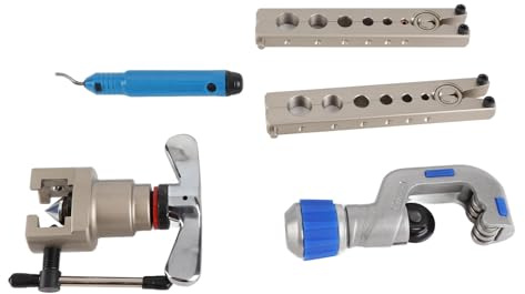 ZDETGU Kit de Herramientas de Expansión de Tuberías Juego de Expansor de Tubos Excéntrico y Escariador de Desbarbado de Acero de Aleación para Reparaciones de Acondicionadores, Refrigeradores y