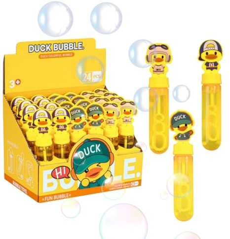 Seifenblasen Spielzeug, 24 Stück Mini Seifenblasens Set, Gelbe Ente Seifenblasen Erwachsene Stab, Seifenblasene Hochzeit, Bubble Sticks Geschenke