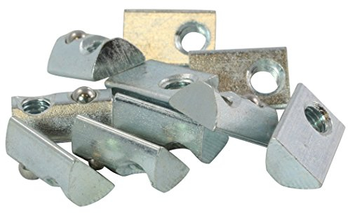 100x Nutenstein 5 St M4 Nut 5 - Typ I - M4 mit Steg, Federkugel, Stahl verzinkt