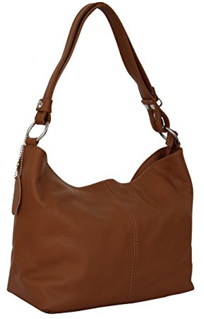 AMBRA Moda GL005 - Borsa con tracolla, borsa a mano in pelle, borsa a spalla, hobo bag da donna (cuoio marrone)