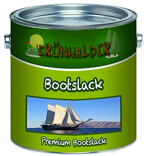 Grünwalder Bootslack für Holz und Metall premium Yachtlack Polyurethanlack verstärkte Bootsfarbe Parkettlack (1 L, Moosgrün (RAL 6005))