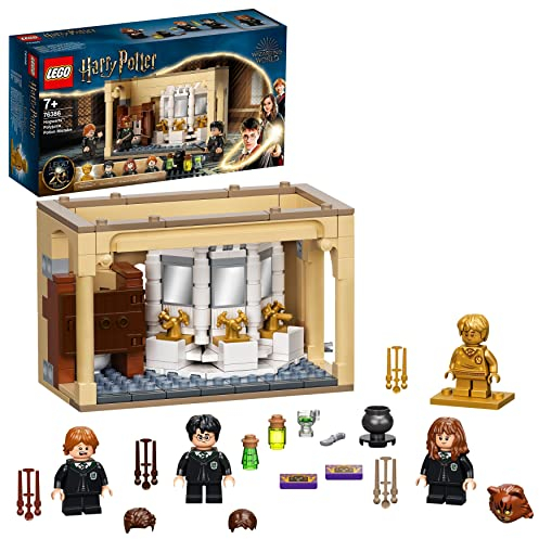 LEGO 76386 Harry Potter Hogwarts: Misslungener Vielsaft-Trank Set zum 20. Jubiläum mit Harry als goldene Minifigur, Fanartikel