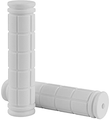 MSDADA Bicycle Handlebar Grips, Non-Slip Rubber Handle Bike Grips for Kids Bike BMX MTB Scooter Mountain Road Cruiser Boys Girls Bike (White)