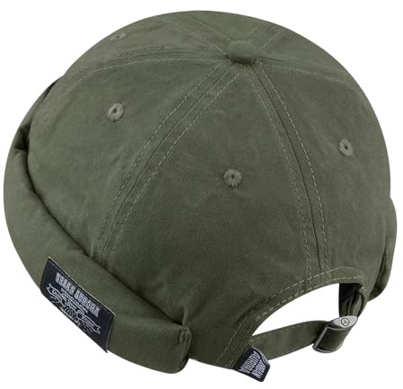 CLAPE Bonnet Docker en Coton Homme Femme Casquette sans Visière Réglable | Léger,Pliable,Uni,Bonnet Court avec Revers,Style Streetwear,Miki Breton Vintage pour Urbain,Voyage