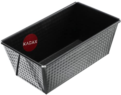 KADAX Molde rectangular de hojalata, molde para tarta real con capa antiadherente, molde para pan, molde para tartas, molde cuadrado (negro, 31 x 15,5 cm)