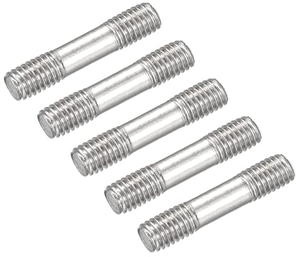 METALLIXITY 5Stk Beidseitige Stiftschraube M5 25mm 304 Edelstahl Stabschraube für Haushalt