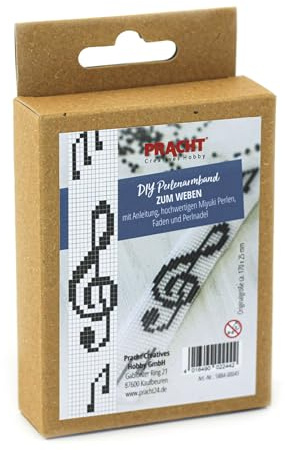 Pracht Creatives Hobby5884-00041 - DIY Bastelset zum Gestalten eines Perlenarmbands, mit kristallenen und schwarzen Miyuki-Perlen, Gesamtgröße ca. 17 x 2,5 cm
