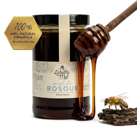 L'Abella Mel | Miel de Bosque Multifloral 100% Natural | Miel Pura de Abeja Española Sin Pasteurizar Ni Aditivos | Recolección Manual Directa del Apicultor | Apicultura Familiar | 1 kg