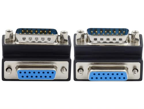 chenyang DB15Pin Stecker auf Buchse Verlängerung Stecker DSUB RS232 15Pin D-Subminiature Adapter 90 Grad abgewinkelter