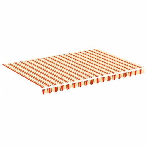 Tidyard Tessuto di Ricambio per Tenda da Sole e Tenda da Esterno, Ombrellone da Giardino - Tessuto per Tende da Sole, Telo Tenda da Sole Giallo e Arancio 3x2,5 m