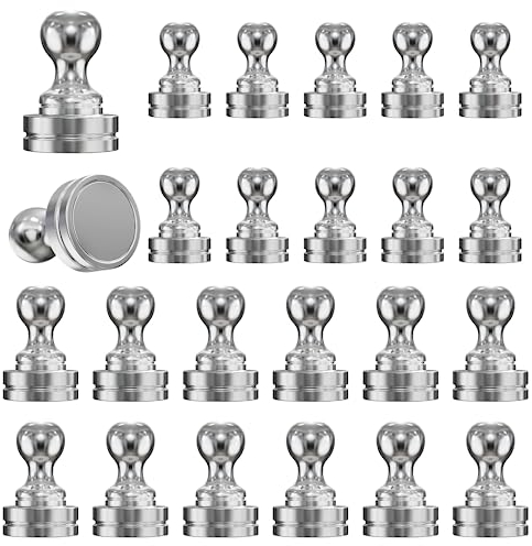 Goffii Neodym Magnete 24 Stück N52 Mini Magnet mit Aufbewahrungsbox für Magnettafel, Kühlschrank, Kegelmagnete, Notenmagnete,vernickelter Stahl Magnete (12 x 17 mm)