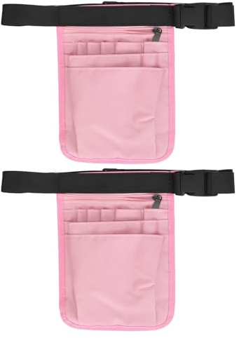 Krankenschwester-Werkzeuggürtel, Große Kapazität, Verstellbarer Riemen, 2 Stück, für die Krankenpflege Im Krankenhaus, Krankenschwester-Gürteltasche für Männer und Frauen (PINK)