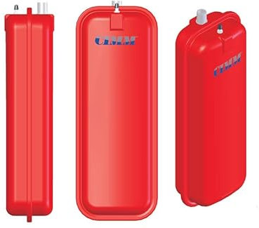 Vaso d'Espansione Rettangolare Piatto per Caldaie Mod. RP200 x 515 Attacco 3/4 Maschio Gas Gomma Membrana SBR Colore Rosso (RP200-8)