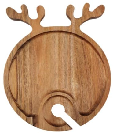 LOVIVER Plateau de Service en Bois Assiette décorative Cadeaux de Pendaison de crémaillère Assiette de Cuisine Assiette à Steak Planche de charcuterie pour