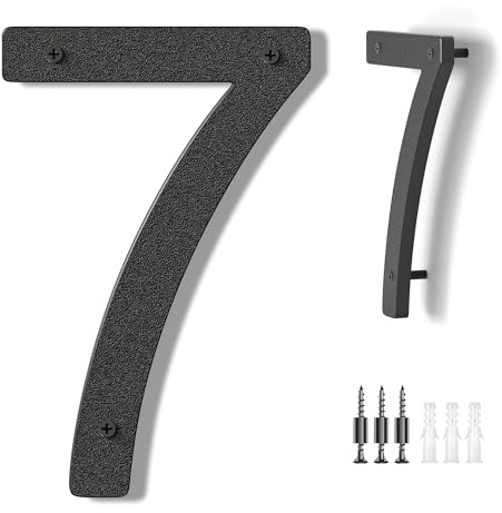 Hausnummer Schwarz - Moderne Hausnummern Anthrazit Große Kunststoff House Numbers Hausadresse 10 Zoll (25,4 cm) Straße Privatadresse Hausnummernschild Hausnummern Numbers 7