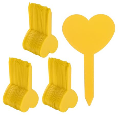 QUARKZMAN 200 stycken plastväxtskyltar 9 cm x 3 cm återanvändbara vattentäta och solbeständiga trädgårdsskyltar för trädskola örter blommor, gul