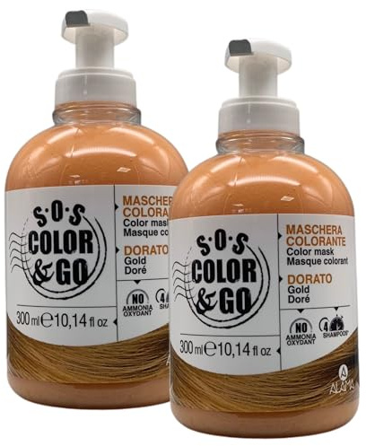 2x Maschera Colorante DORATO. Nutre, Intensifica e Tonalizza i Capelli Naturali, Colorati o Con Mèches 300ml