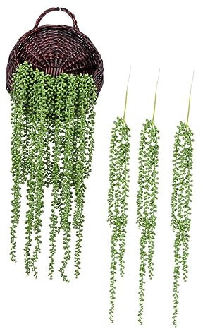 Vaguelly 4stücke Künstliche Pflanzenwandrebe Künstliche Sukkulenten Simulierte Trauerpflanze Hängepflanze Lebensechtes Sukkulenten-Rattan DIY-Rattan-dekor Blumenarrangement-zubehör