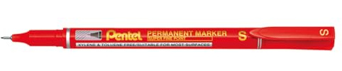Pentel NFS410 Ultra Fine Permanent Marker, 0.4mm Line, Red ink (One Pen)