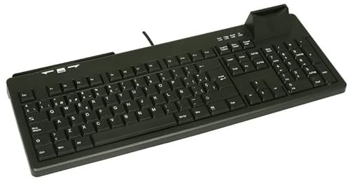 Teclado Lector - Teclado con Lector de Banda magnética, conexión USB, diseño Compacto, Ideal para Puntos de Venta y transacciones rápidas