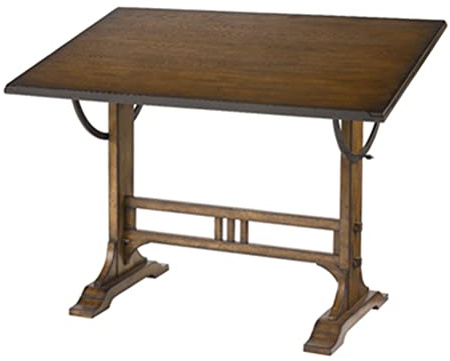 DRFGHK Vintage Zeichentisch aus massivem Kiefernholz, verstellbarer Winkeltisch, Zeichentisch mit großer Oberfläche, Skizzieren, Malerei, Kunstwerkstation (Größe: 135 x 85 x 96 cm)