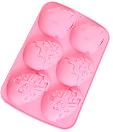 FONDOTIN Creative Silicone Cake Mold for Baking Non Stick Easter Egg Mould for Fondant Chocolate Biscuit Making for Home Bakeries Pink