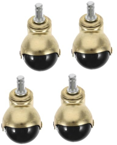 MOTHNUR 4pcs Gold Office Chair Wheels Replacement Heavy Duty Swivel Casters for Furniture Sofas Desks with Strong Load Capacity and Plastic Stainless Steel Build