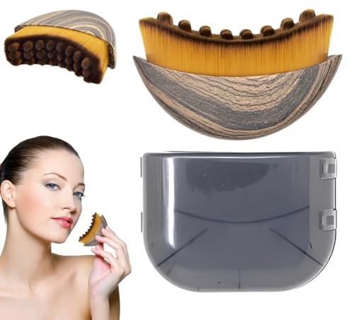 YOFDAL 1 Pezzi Spazzola per il viso contornata, spazzola a secco per il viso, con peeling delicato e luminosità, setole naturali morbide, per madre, donne, fidanzata, sorella