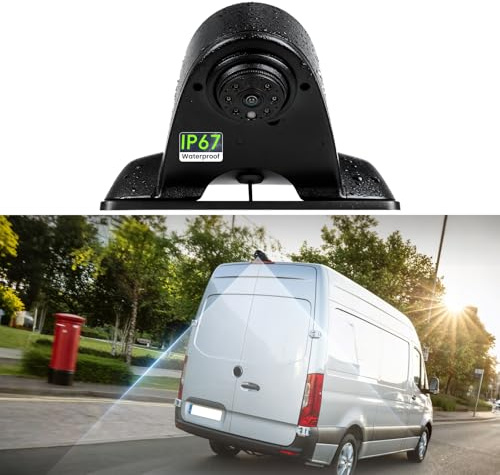 OiLiehu Bremslicht-Rückfahrkamera für Mercedes-Benz Sprinter (2006–2018), Einparkhilfe, 1.0 Megapixel, Nachtsicht mit 6 LEDs, IP67 wasserdicht, 140° Weitwinkel, AHD 720P/CVBS PAL-Auflösung, 10 m Kabel