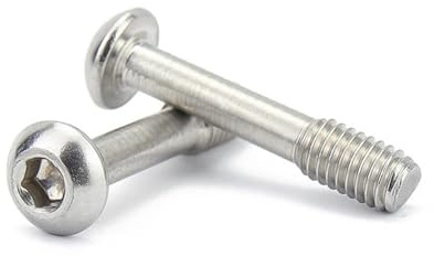 Tornillo cautivo Allen de cabeza de botón M2.5-M8 Pernos antiaflojamiento de media rosca de acero inoxidable 304 Tornillos cautivos for panel de vástago reducido(M6x35mm-4pcs)